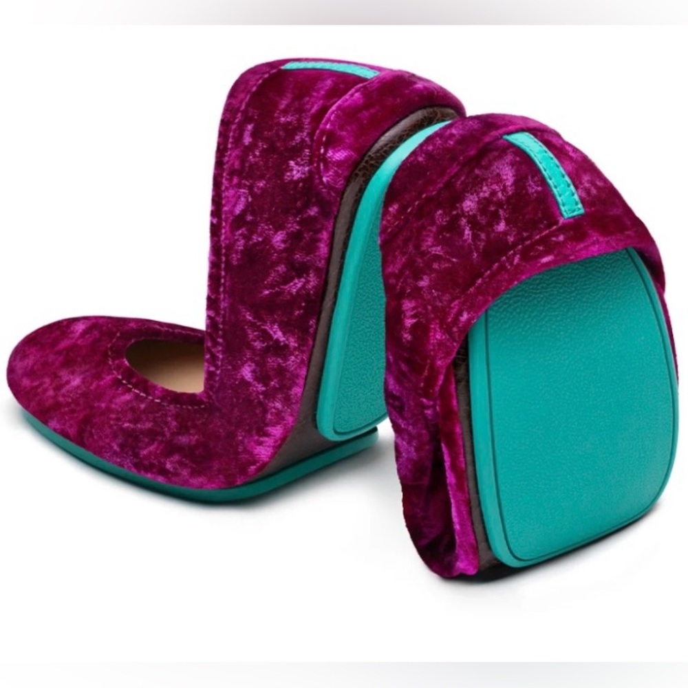 Tieks Tyrian Limited Release Magenta Purple Silk Velvet Ballet Flats SOLD OUT 8